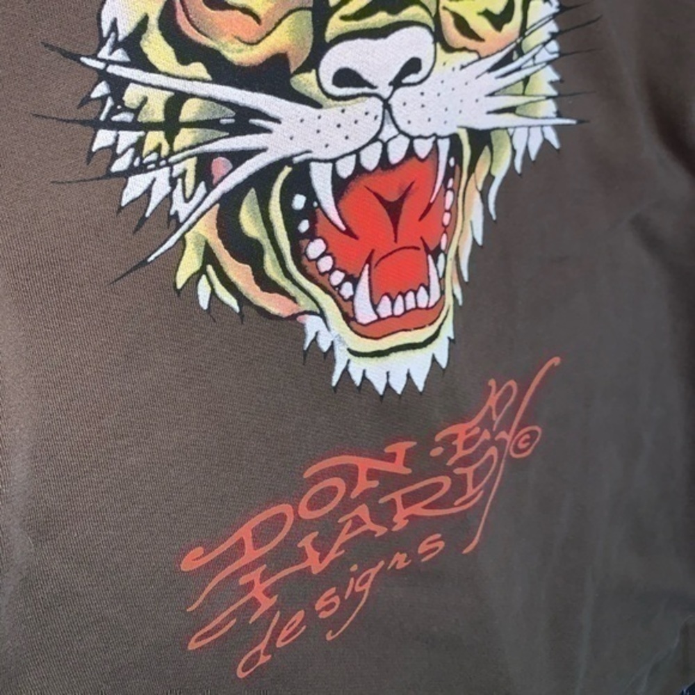 ON HOLD - DON ED HARDY CHRISTIAN AUDIGIER Tiger Hoodie Terrycloth Zip Up - Picture 6 of 9